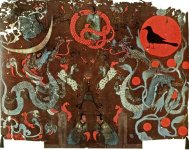 top tier of the painted silk banner placed on the coffin of Lady Dai Mawangdui, Ch'angsha, Hun...jpg