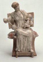 Unbekannter Knstler - Figurine of Aphrodite playing with Eros Greek from Tanagra l .jpg